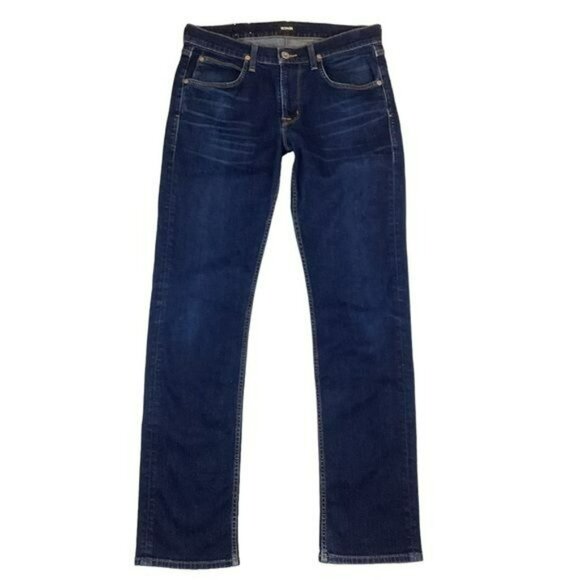 Hudson Mens Byron Straight Zip Fly Jeans 32 Dark Wash Cotton/Polyester - Picture 3 of 14